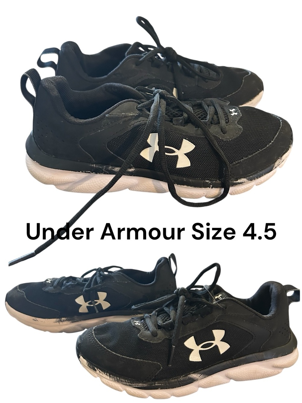Under Armour Girl’s Black and White Sneakers
